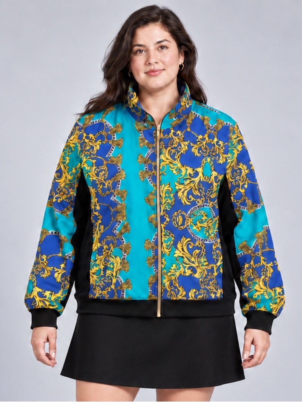ac-tiv-ology Baroque Print Full Zip Track Jacket XL